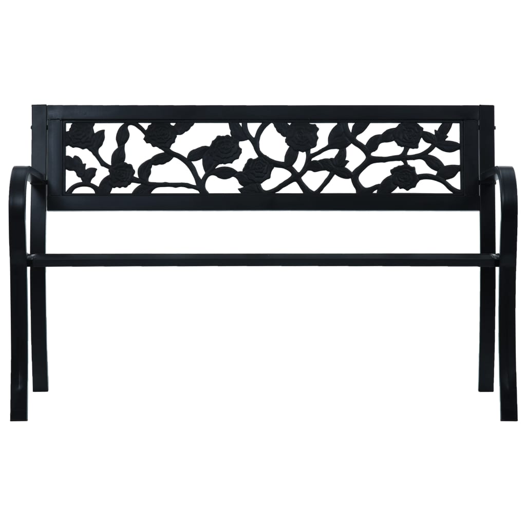 Banc de jardin 125 cm Noir Acier