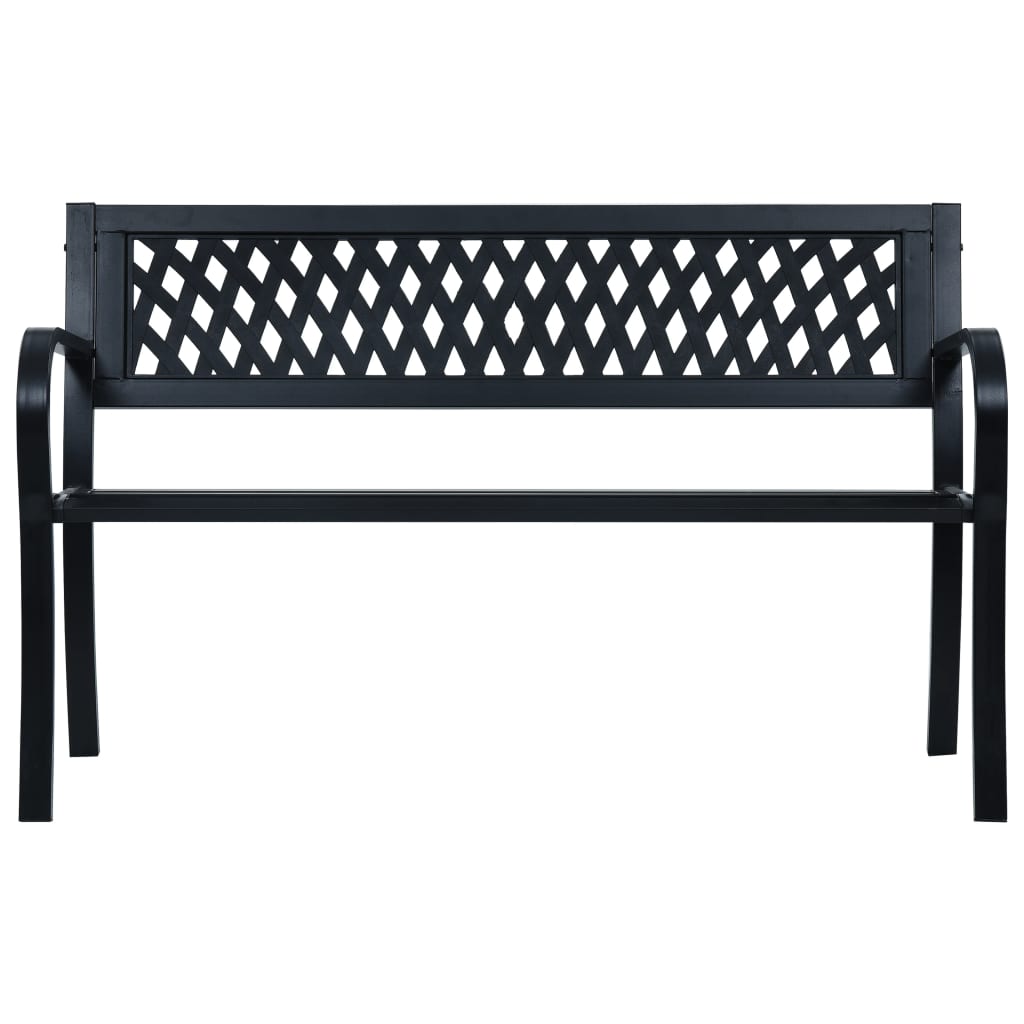 Banc de jardin 125 cm Noir Acier