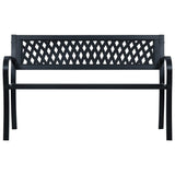 Banc de jardin 125 cm Noir Acier