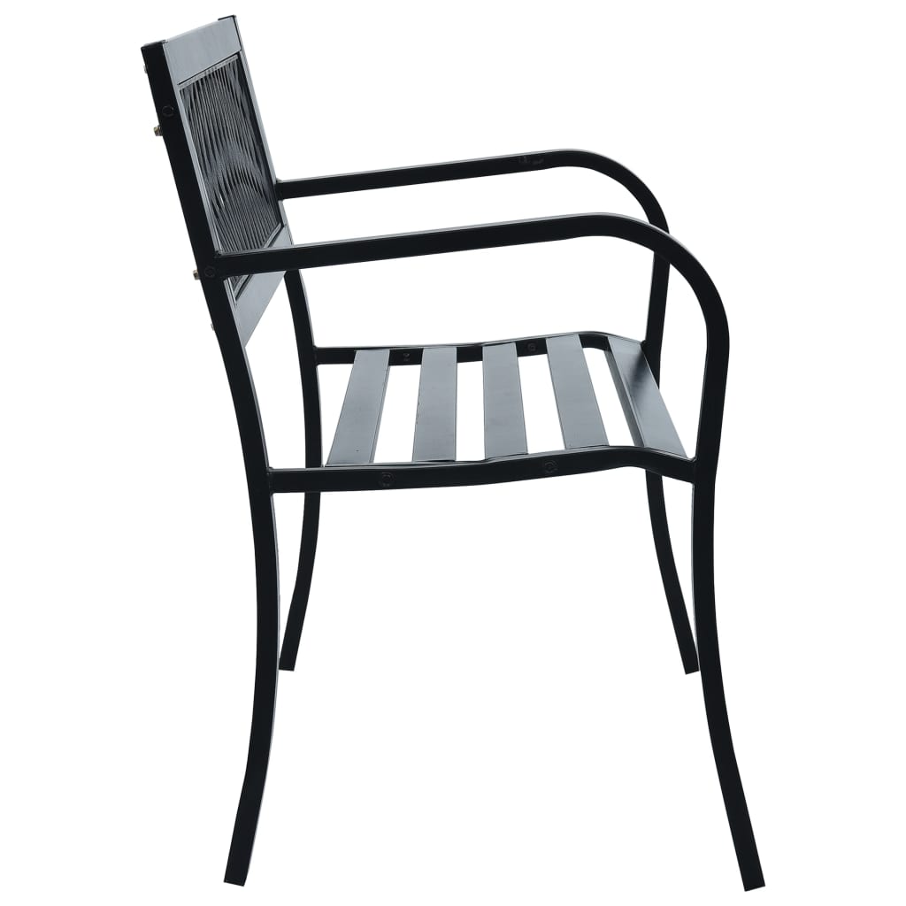 Banc de jardin 125 cm Noir Acier