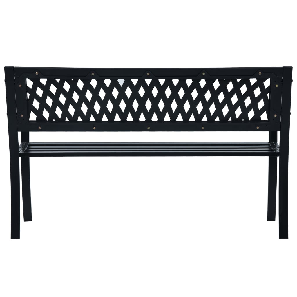 Banc de jardin 125 cm Noir Acier