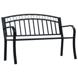 Banc de jardin 125 cm Noir Acier