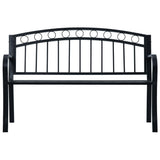 Banc de jardin 125 cm Noir Acier