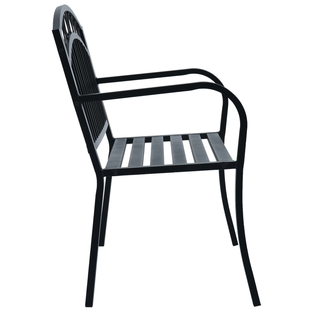 Banc de jardin 125 cm Noir Acier