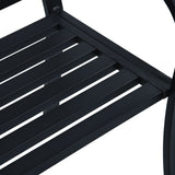 Banc de jardin 125 cm Noir Acier