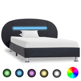 Cadre de lit avec LED sans matelas noir similicuir 90x200 cm