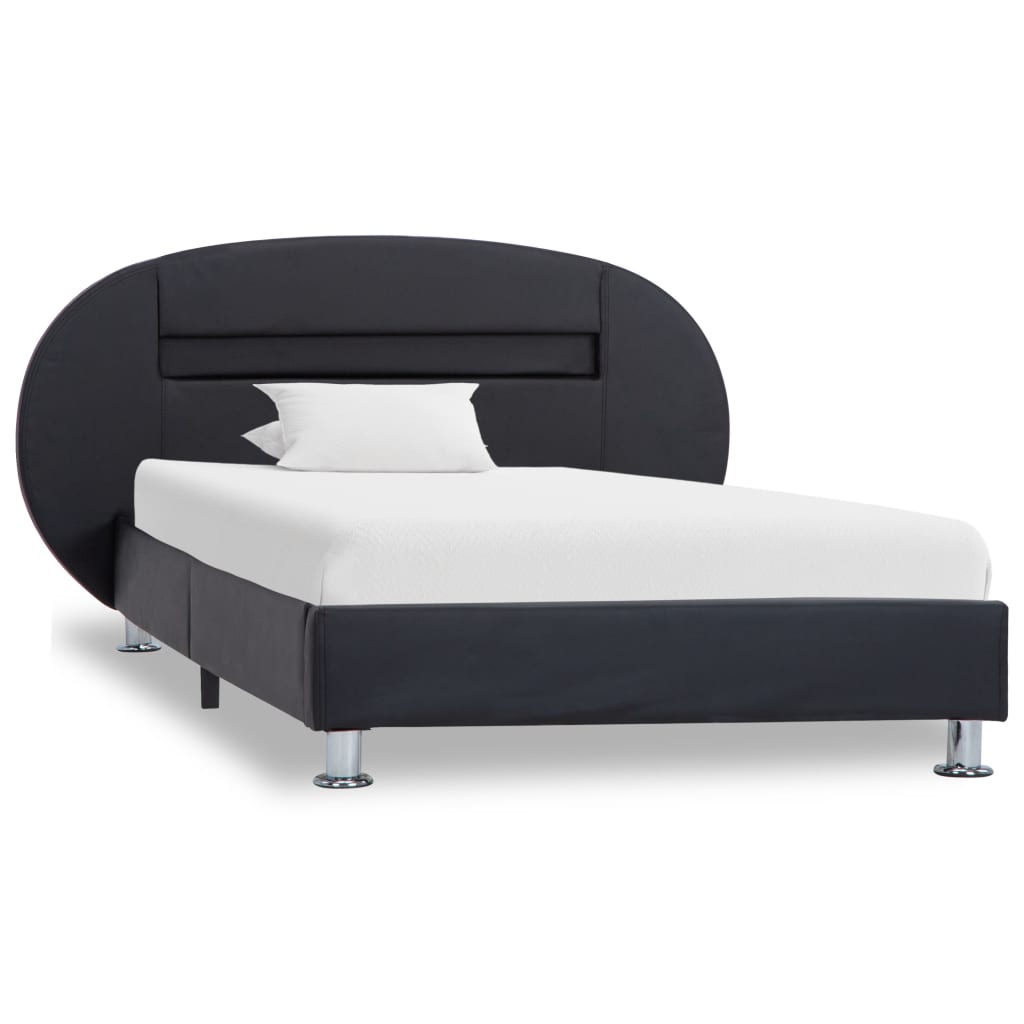 Cadre de lit avec LED sans matelas noir similicuir 90x200 cm