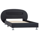 Cadre de lit avec LED sans matelas noir similicuir 90x200 cm