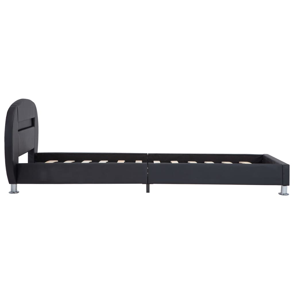 Cadre de lit avec LED sans matelas noir similicuir 90x200 cm