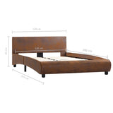 Cadre de lit sans matelas marron similicuir 120x200 cm