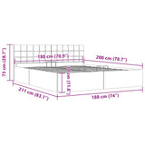 Cadre de lit à rangement hydraulique sans matelas 180x200 cm