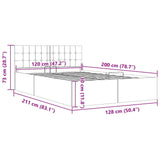 Cadre de lit à rangement hydraulique sans matelas 120x200 cm