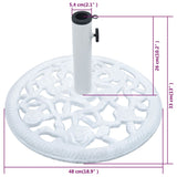 Parasol base White 12 kg 48 cm Cast iron