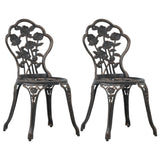 Bistro Chairs Set of 2 Bronze Cast Aluminum