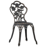 Bistro Chairs Set of 2 Bronze Cast Aluminum