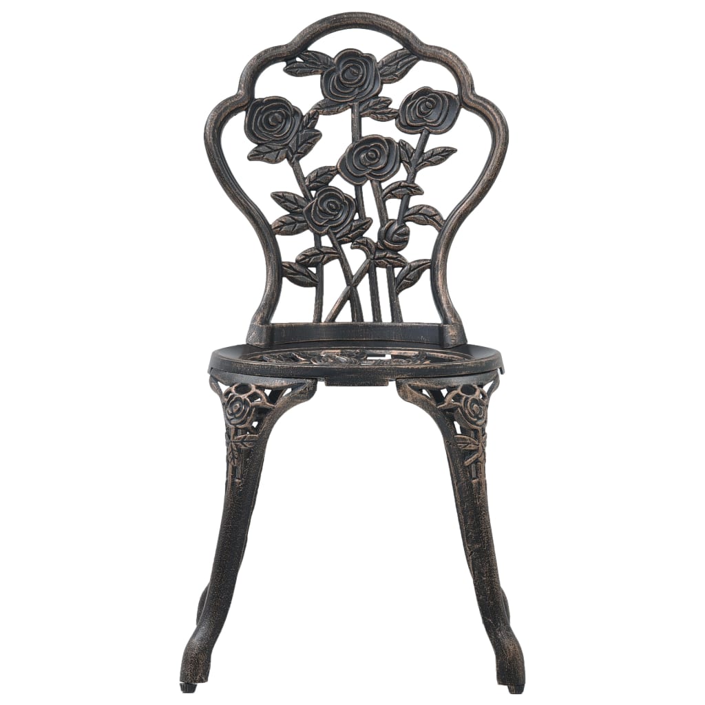 Bistro Chairs Set of 2 Bronze Cast Aluminum