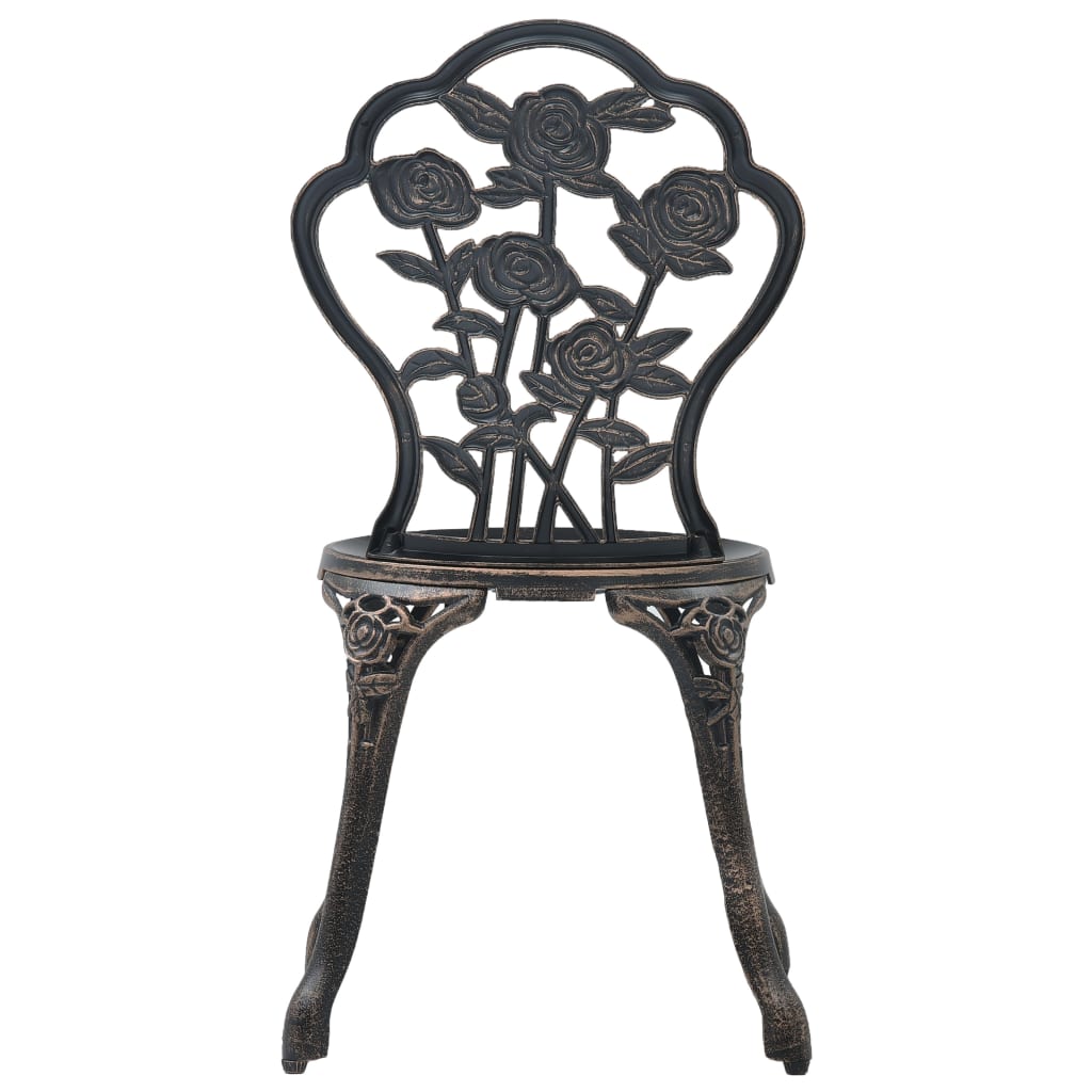 Bistro Chairs Set of 2 Bronze Cast Aluminum