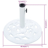 Socle de parasol Blanc 9 kg 40 cm Fonte