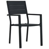 Chaises de jardin lot de 4 Noir PEHD Aspect de bois