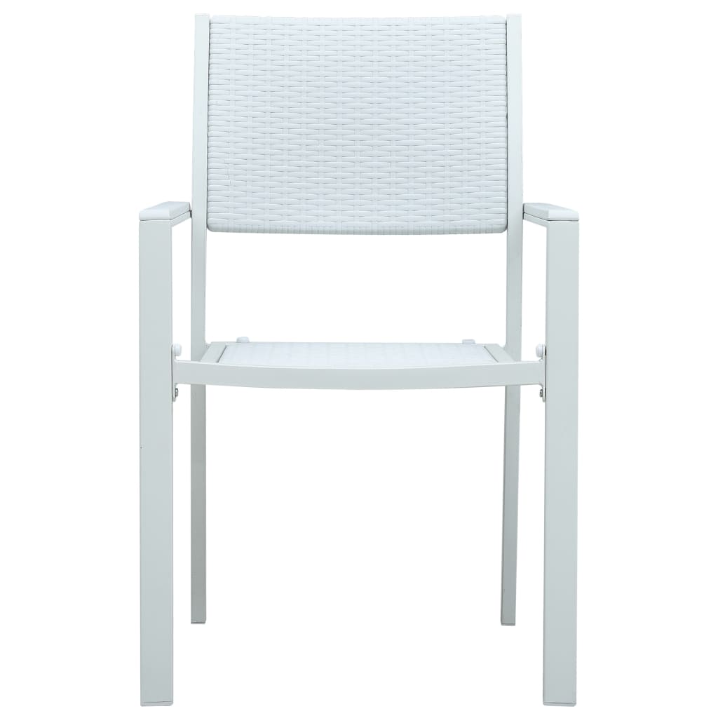 Chaises de jardin lot de 4 Blanc Plastique Aspect de rotin