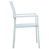 Chaises de jardin lot de 4 Blanc Plastique Aspect de rotin