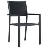 Chaises de jardin lot de 2 Noir Plastique Aspect de rotin