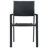 Chaises de jardin lot de 2 Noir Plastique Aspect de rotin