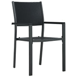 Chaises de jardin lot de 4 Noir Plastique Aspect de rotin