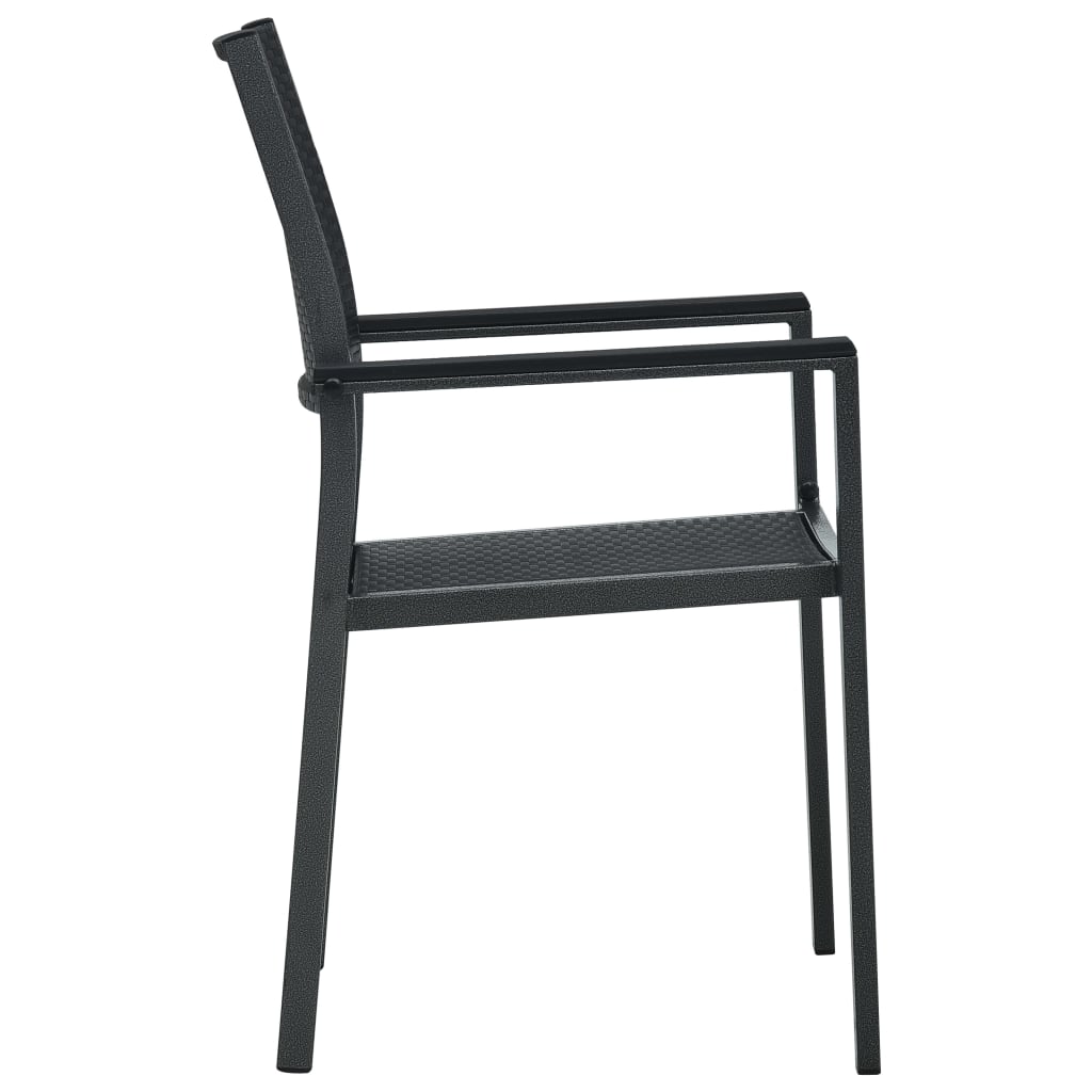 Chaises de jardin lot de 4 Noir Plastique Aspect de rotin