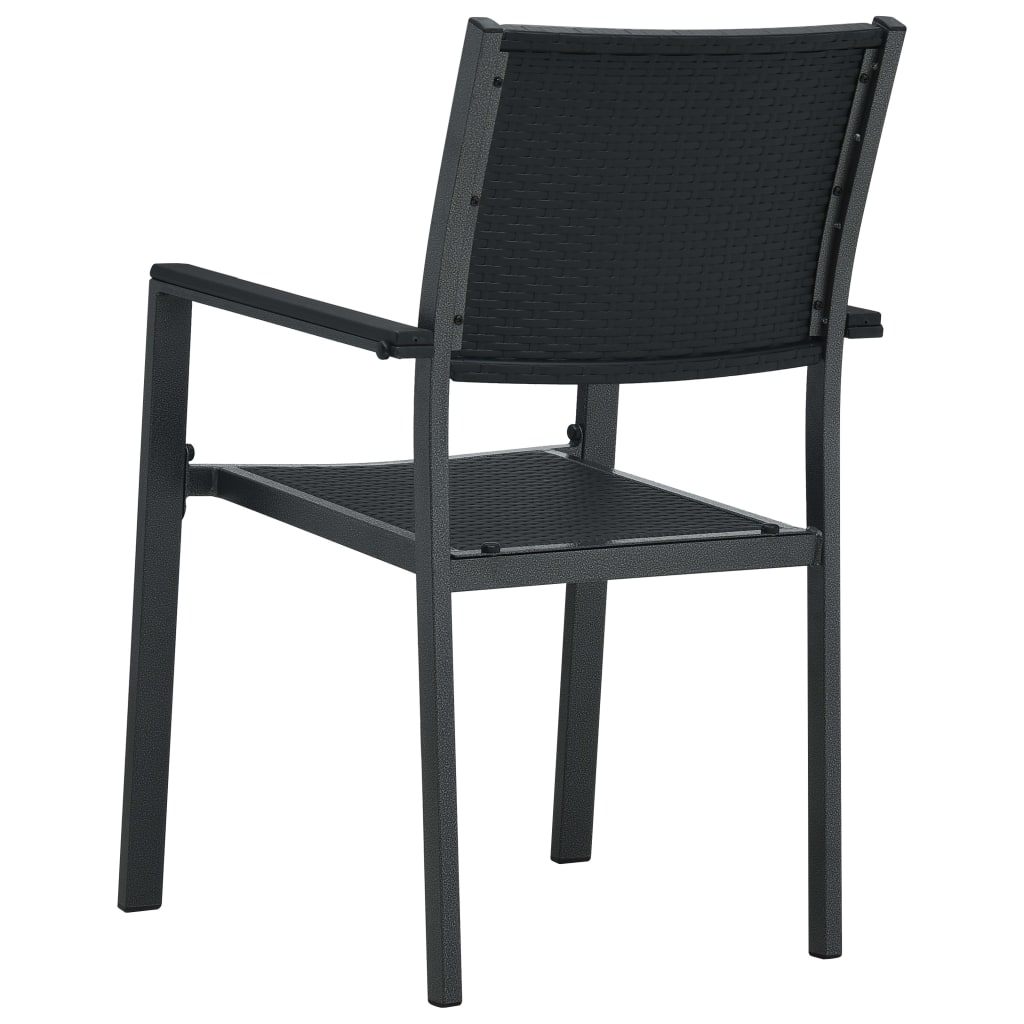 Chaises de jardin lot de 4 Noir Plastique Aspect de rotin