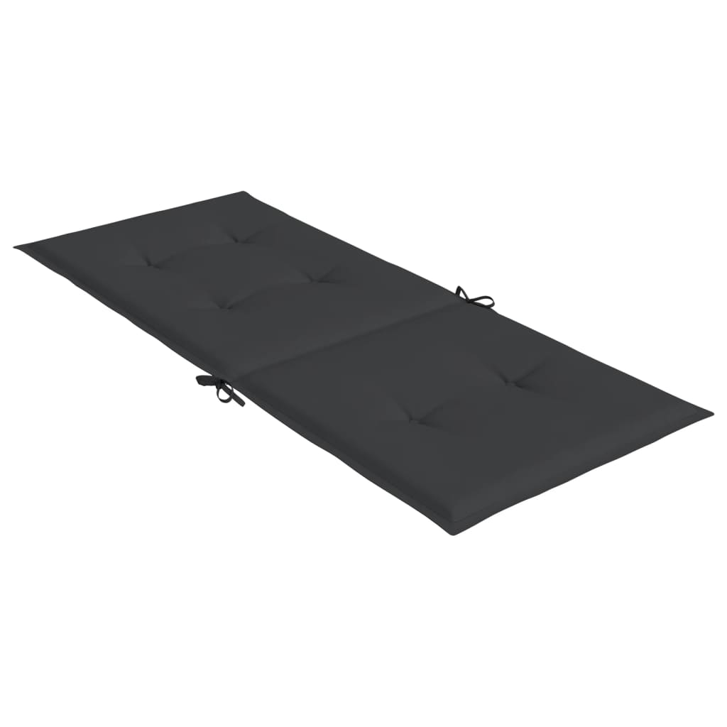 Coussins de chaise de jardin à dossier haut lot de 2 noir tissu