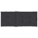 Coussins de chaise de jardin à dossier haut lot de 2 noir tissu