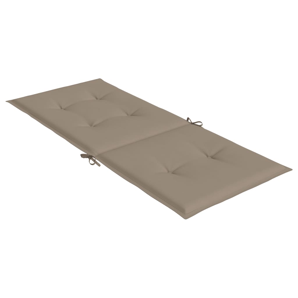 Coussins de chaise de jardin dossier haut lot de 2 taupe tissu