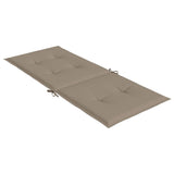 Coussins de chaise de jardin dossier haut lot de 2 taupe tissu