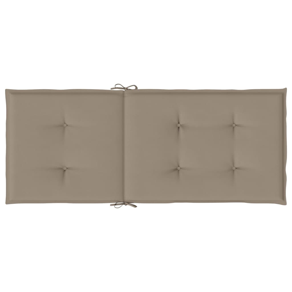 Coussins de chaise de jardin dossier haut lot de 2 taupe tissu