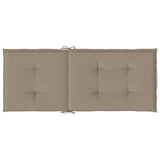 Coussins de chaise de jardin dossier haut lot de 2 taupe tissu