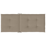 Coussins de chaise de jardin dossier haut lot de 4 taupe tissu