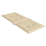 Coussins de chaise de jardin dossier haut lot de 4 beige tissu