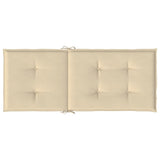 Coussins de chaise de jardin dossier haut lot de 4 beige tissu