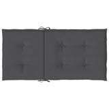 Coussins de chaise de jardin à dossier bas lot de 2 anthracite