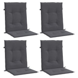 Coussins de chaise de jardin à dossier bas lot de 4 anthracite