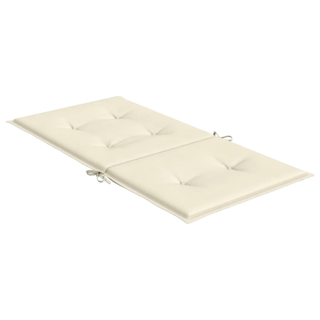 Coussins de chaise de jardin à dossier bas lot de 2 crème