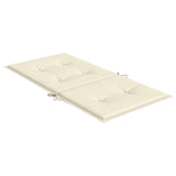 Coussins de chaise de jardin à dossier bas lot de 2 crème