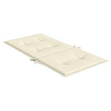 Coussins de chaise de jardin à dossier bas lot de 4 crème