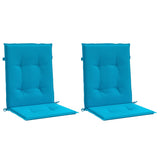 Coussins de chaise de jardin à dossier bas lot de 2 bleu