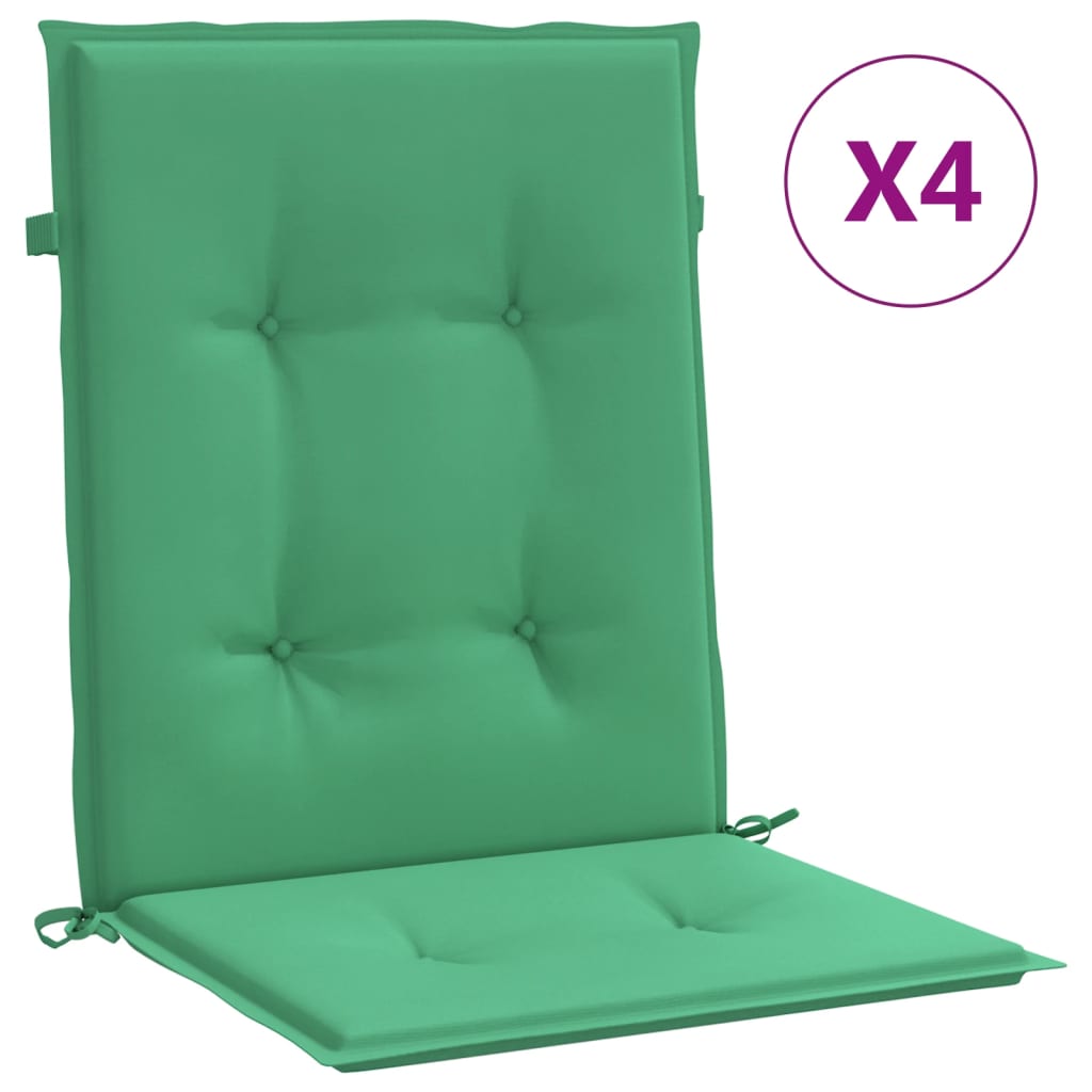 Low Back Garden Chair Cushions Set of 4 Green