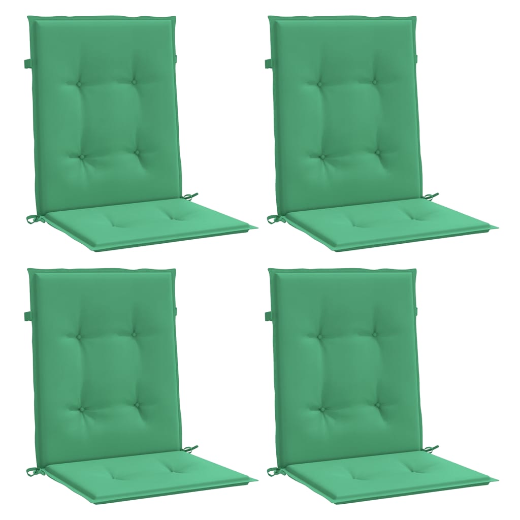 Low Back Garden Chair Cushions Set of 4 Green