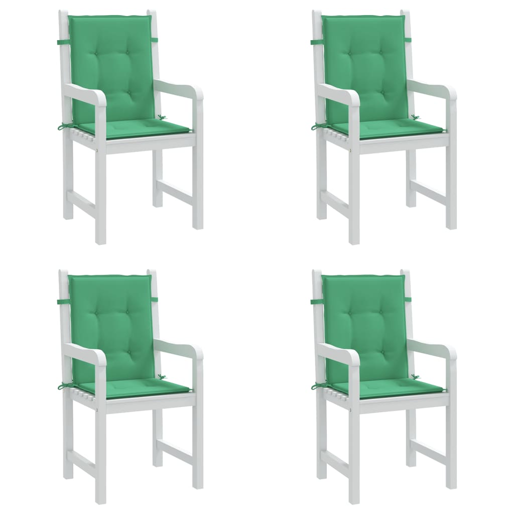 Low Back Garden Chair Cushions Set of 4 Green