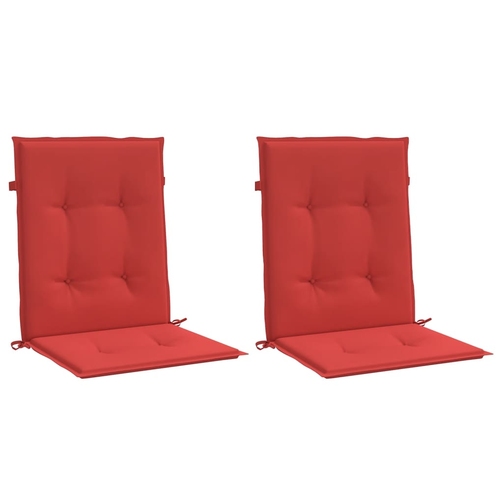 Coussins de chaise de jardin à dossier bas lot de 2 rouge