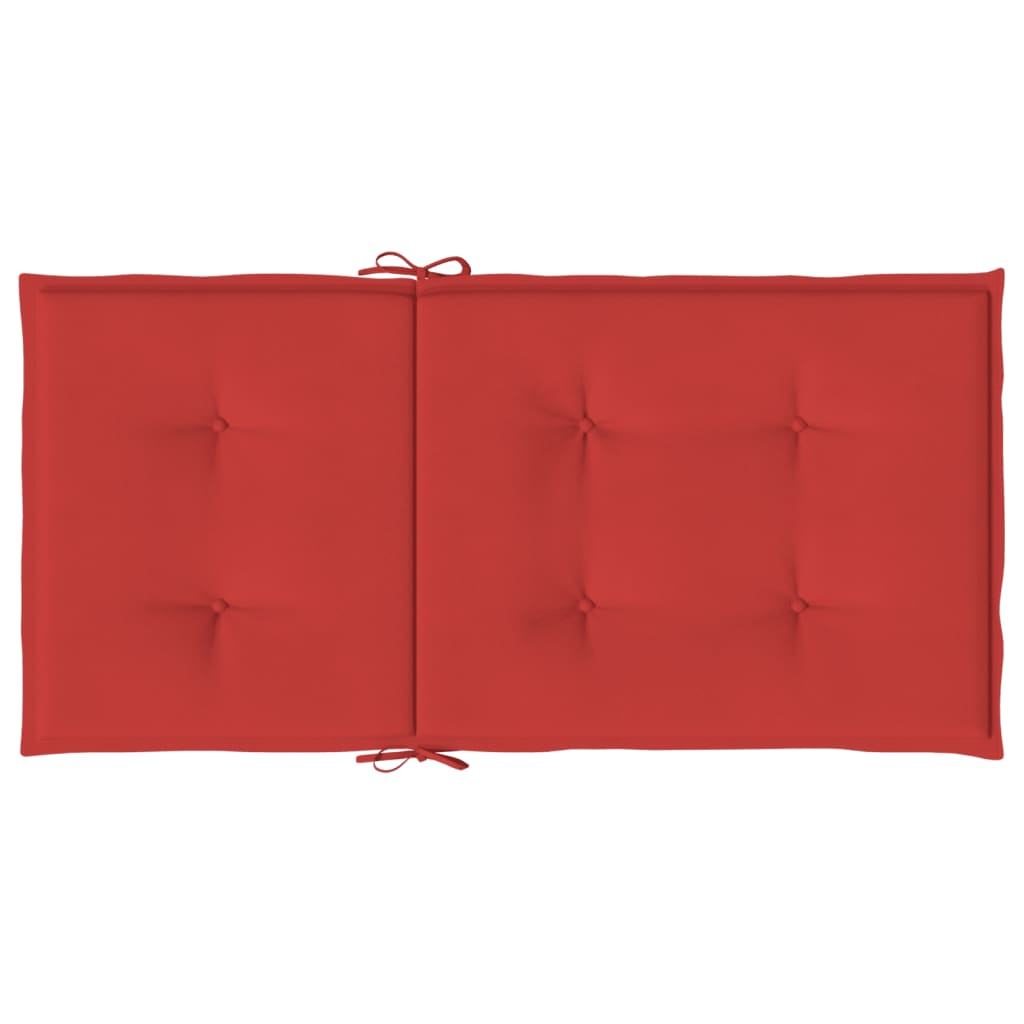 Coussins de chaise de jardin à dossier bas lot de 2 rouge